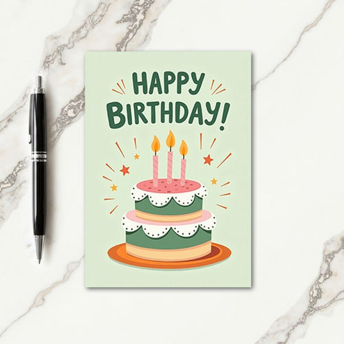 Lit Candles Birthday Card
