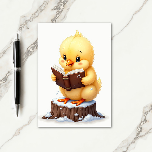 Little Bird Reading Book Card