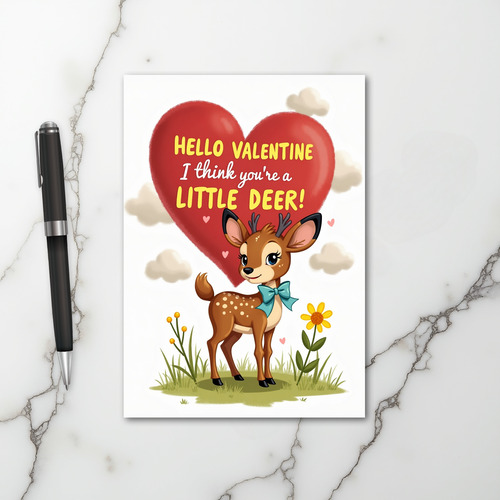 Little Deer Valentine Cute Card