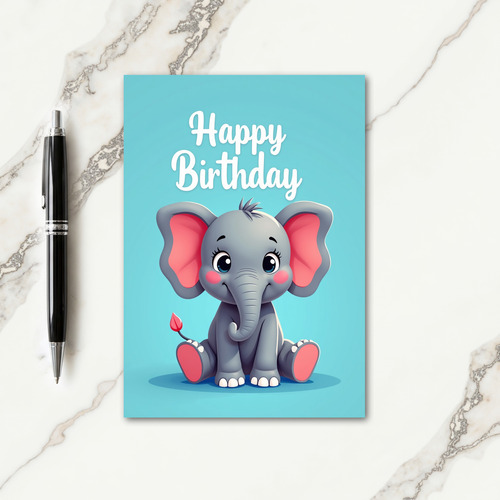 Little Ones Birthday Elephant Card