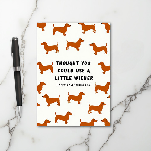 Little Wiener Dog Galentines Card
