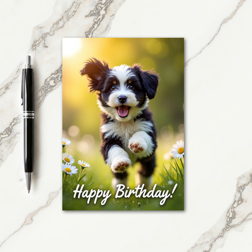 Lively Pup Birthday Card