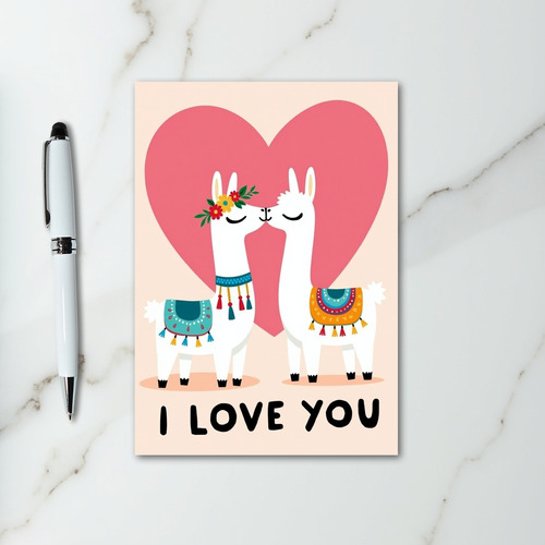 Llamas I Love You Card