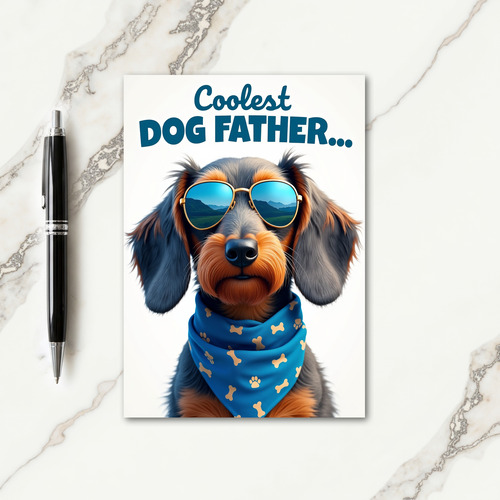 Long Haired Dog Dad Card