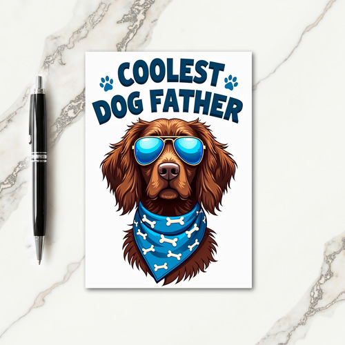 Long Haired Dog Fathers Day Card