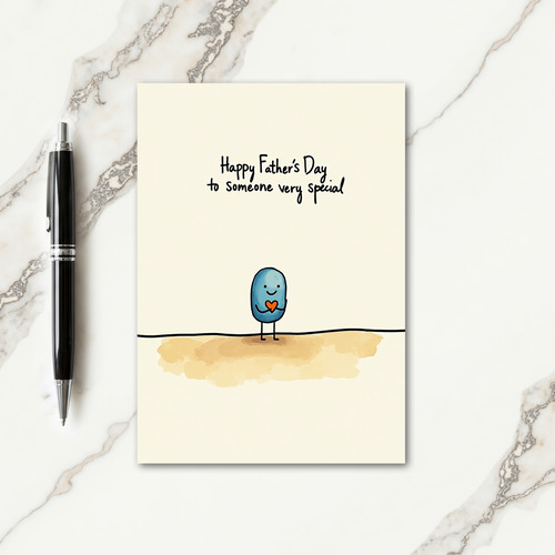 Lovable Blue Character Fathers Day Card