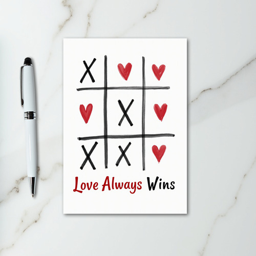 Love Always Wins Tic Tac Toe Card