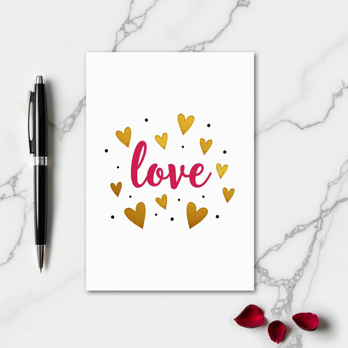 Love And Golden Hearts Card