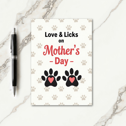 Love And Licks Mothers Day Card