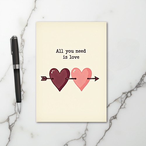 Love Arrow Hearts Together Card