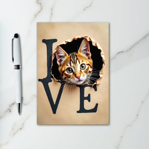 Love Cat Peek Card