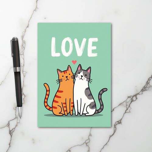 Love Cats Cute Anniversary Card