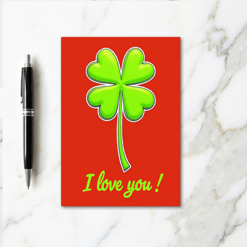 Love Clover Good Fortune Card
