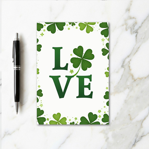 Love Clover Good Luck Card