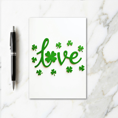Love Clover Green Pattern Card