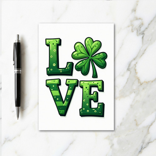 Love Clover St Patricks Day Card