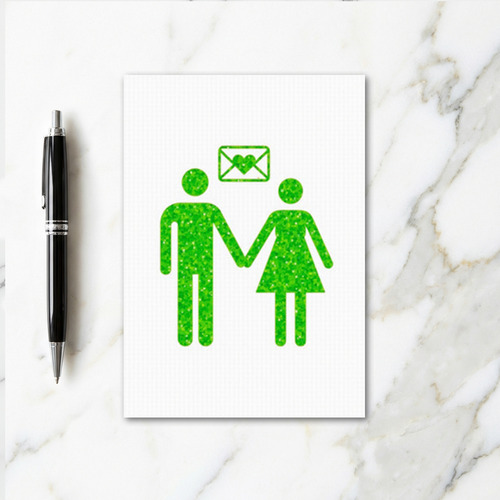 Love Connection Green Sparkle Card