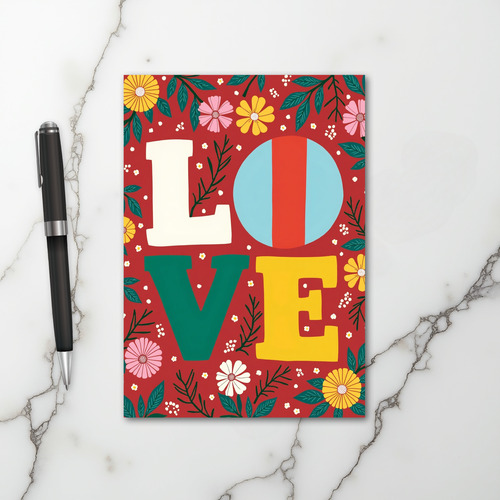 Love Floral Greeting Card