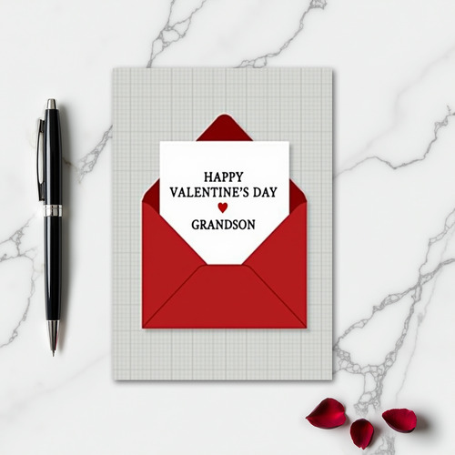 Love Grandson Valentines Day Card