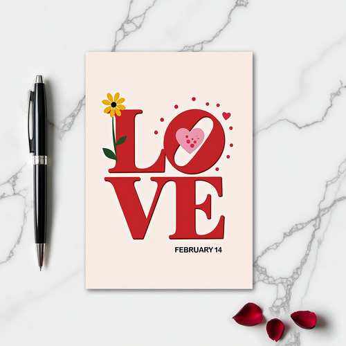 Love Graphic Floral Card