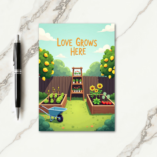 Love Grows Here Fathers Day Card