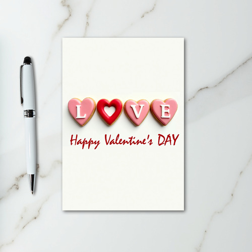 Love Heart Cookies Valentines Card