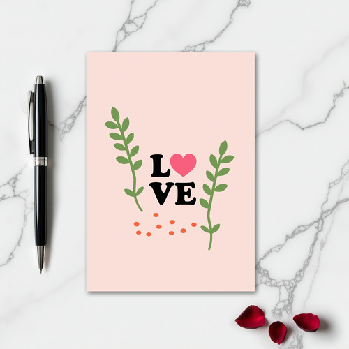 Love Heart Foliage Design Card