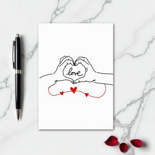 Love Heart Hands Together Card