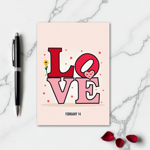 Love Heart Pattern Valentine Card
