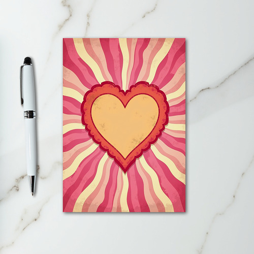 Love Heart Sunburst Card