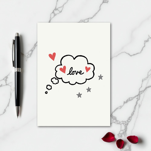 Love Heart Thought Bubble Card