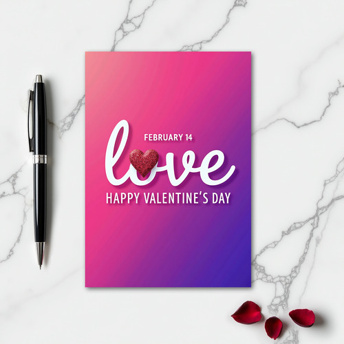 Love Heart Valentine February Card