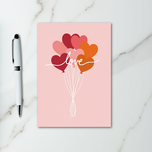 Love Hearts Balloon Greeting Card
