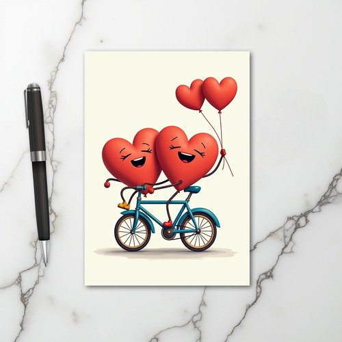 Love Hearts Bicycle Ride Card