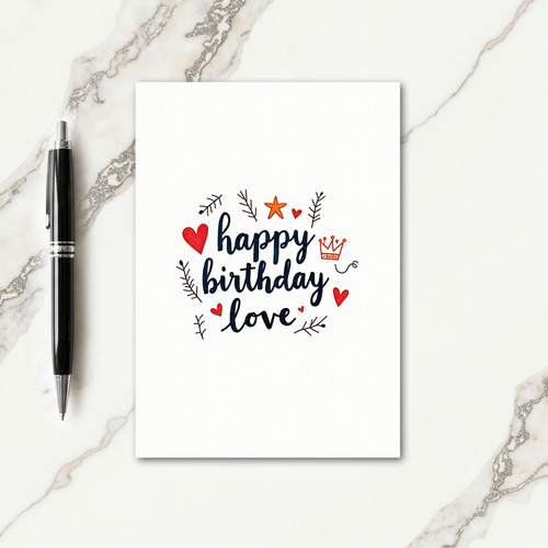 Love Hearts Birthday Card