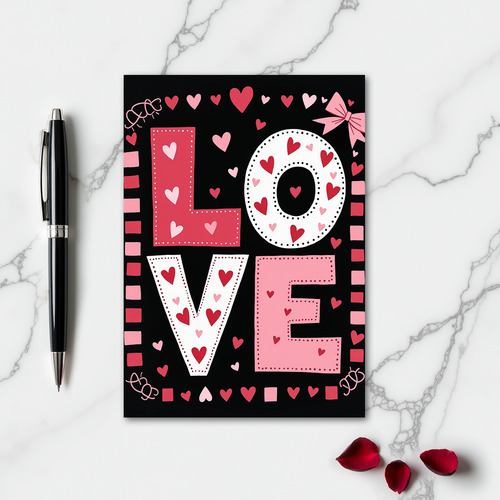 Love Hearts Dotted Craft Card