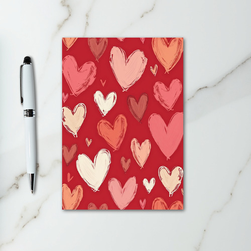 Love Hearts Hand Painted Card