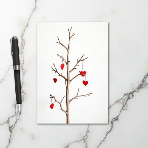 Love Hearts On Tree Card