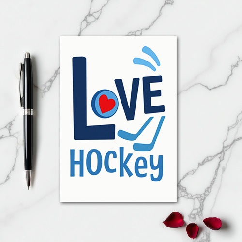Love Hockey Graphic Design Card