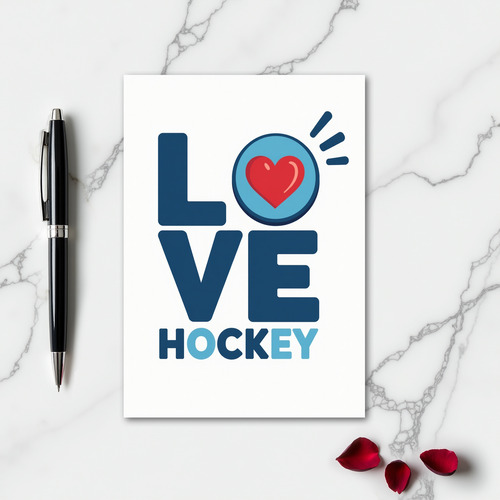 Love Hockey Minimalist Card