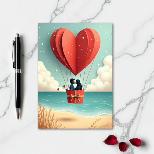 Love In The Air Hot Air Balloon Card