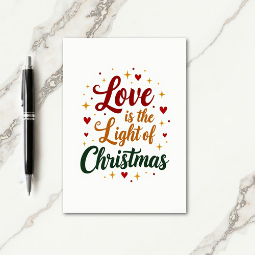 Love Light Script Christmas Card