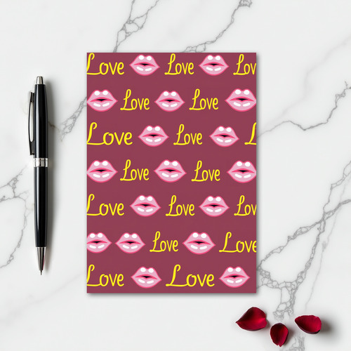 Love Lips Pattern Greeting Card