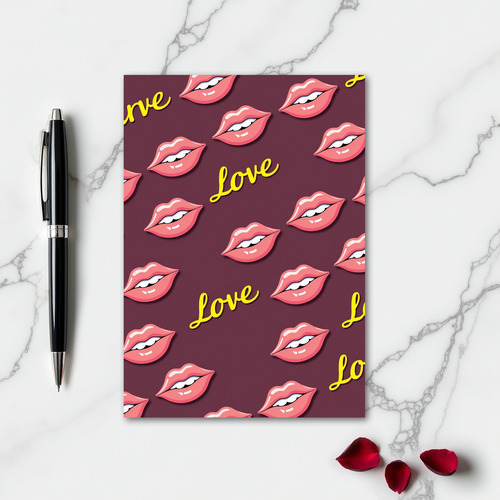 Love Lips Pattern Sweet Card
