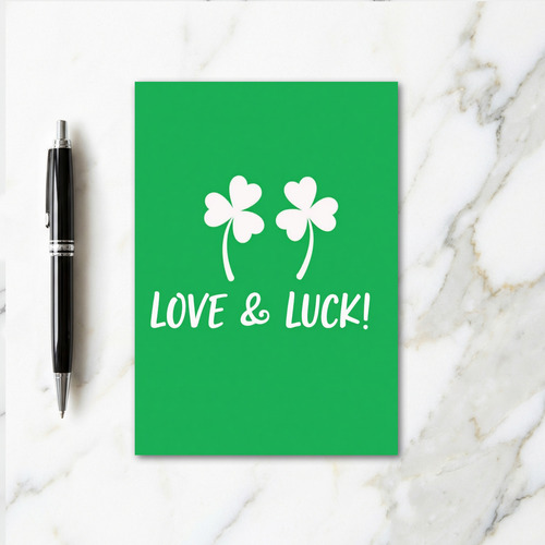 Love Luck Shamrock Green Scene Card