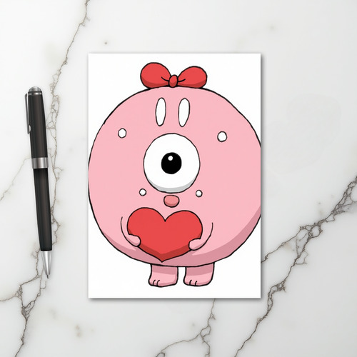 Love Monster Pink Heart Card