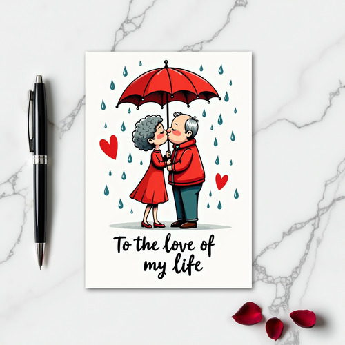 Love Of My Life Romantic Kiss Card