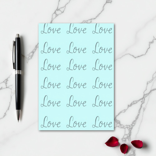 Love Pattern Elegant Script Card