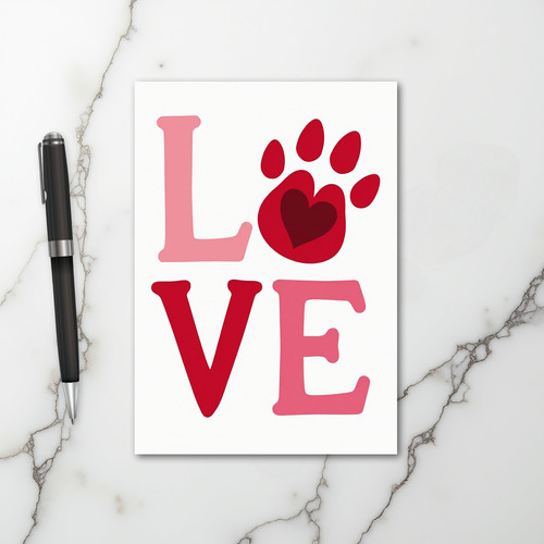 Love Paw Heart Pet Card