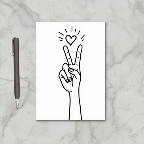 Love Peace V Sign Card